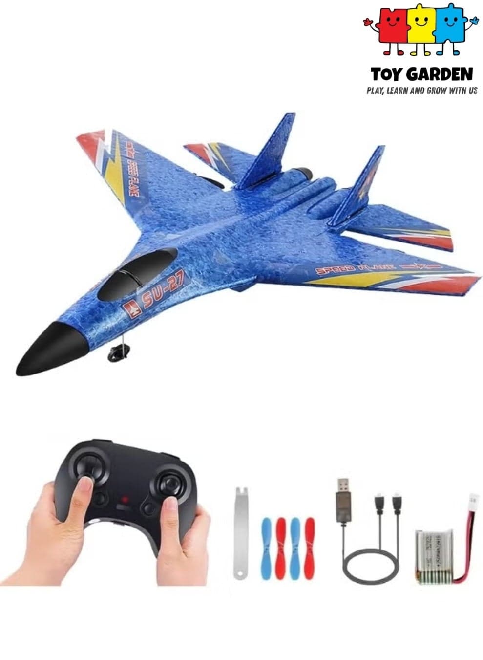 SU-27 Aircraft Radio Controlled Fighter Plane – RC Toy for Kids, Boys & Girls, Battery Charger, Light Effects, Indoor & Outdoor Fun, Beginner-Friendly