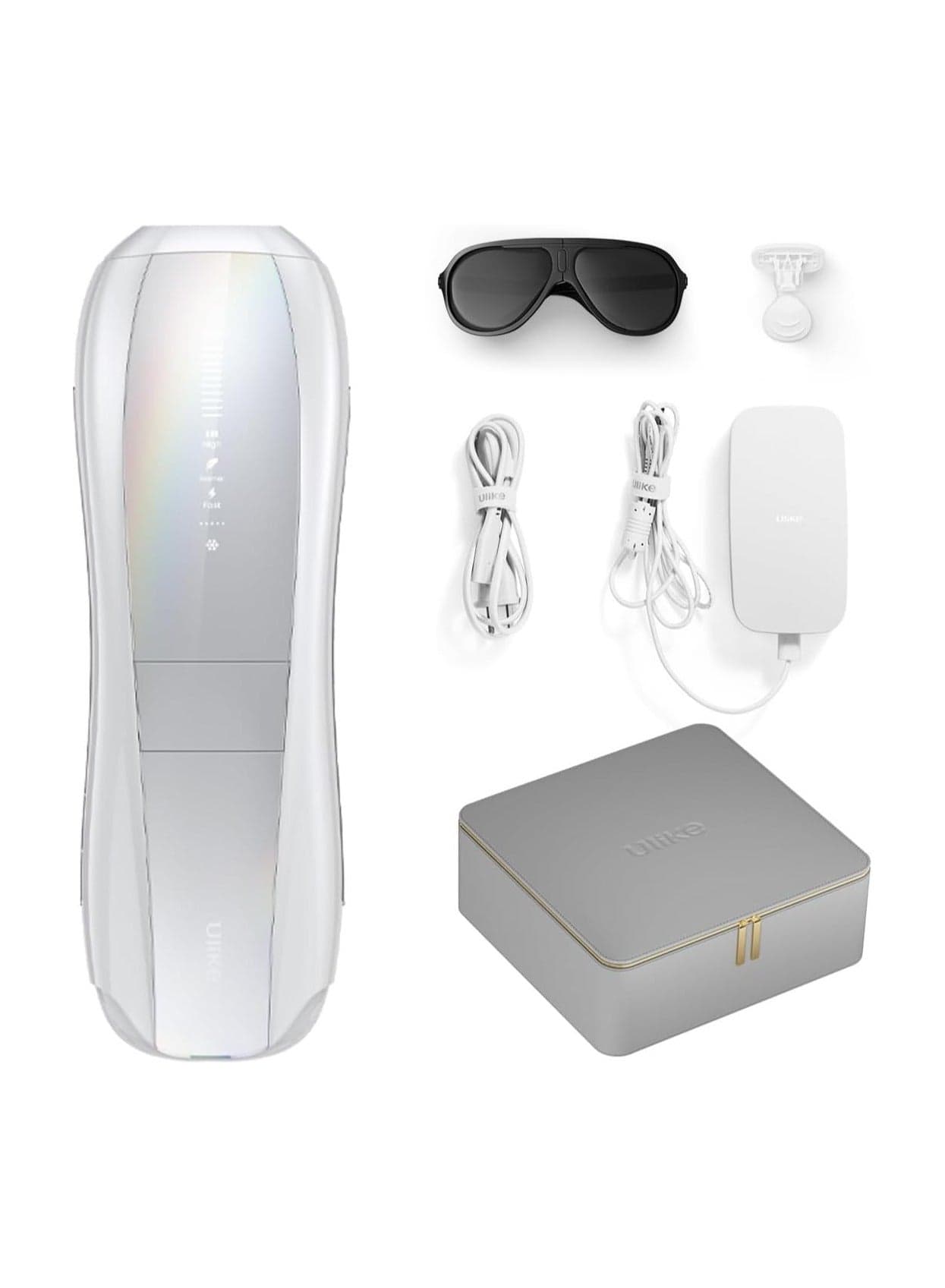 Air 10 IPL Laser Hair Removal device for Women & Men/IPL device, 65°F Ice-Cooling, Dual Lights, Skin Sensor & SHR Mode for Nearly Painless, Long-Lasting Hair Removal device, Includes Leather Case, Silver
