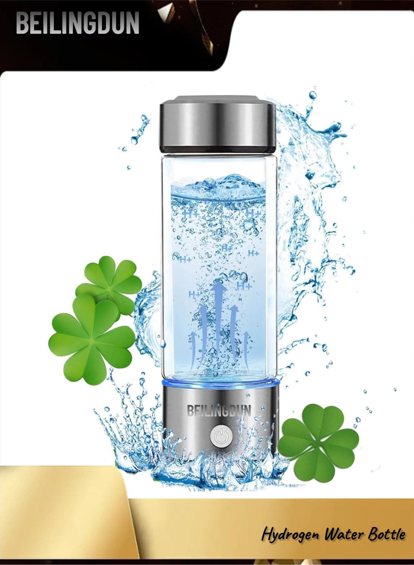 BEILINGDUN Hydrogen Water Bottle Ionizer Machine With SPE PEM Technology - Generator for Office, Travel, Fitness, Daily Drinking