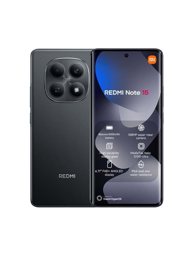 Redmi Note 15 Dual SIM 4G Black 8G RAM 256GB - Global Version