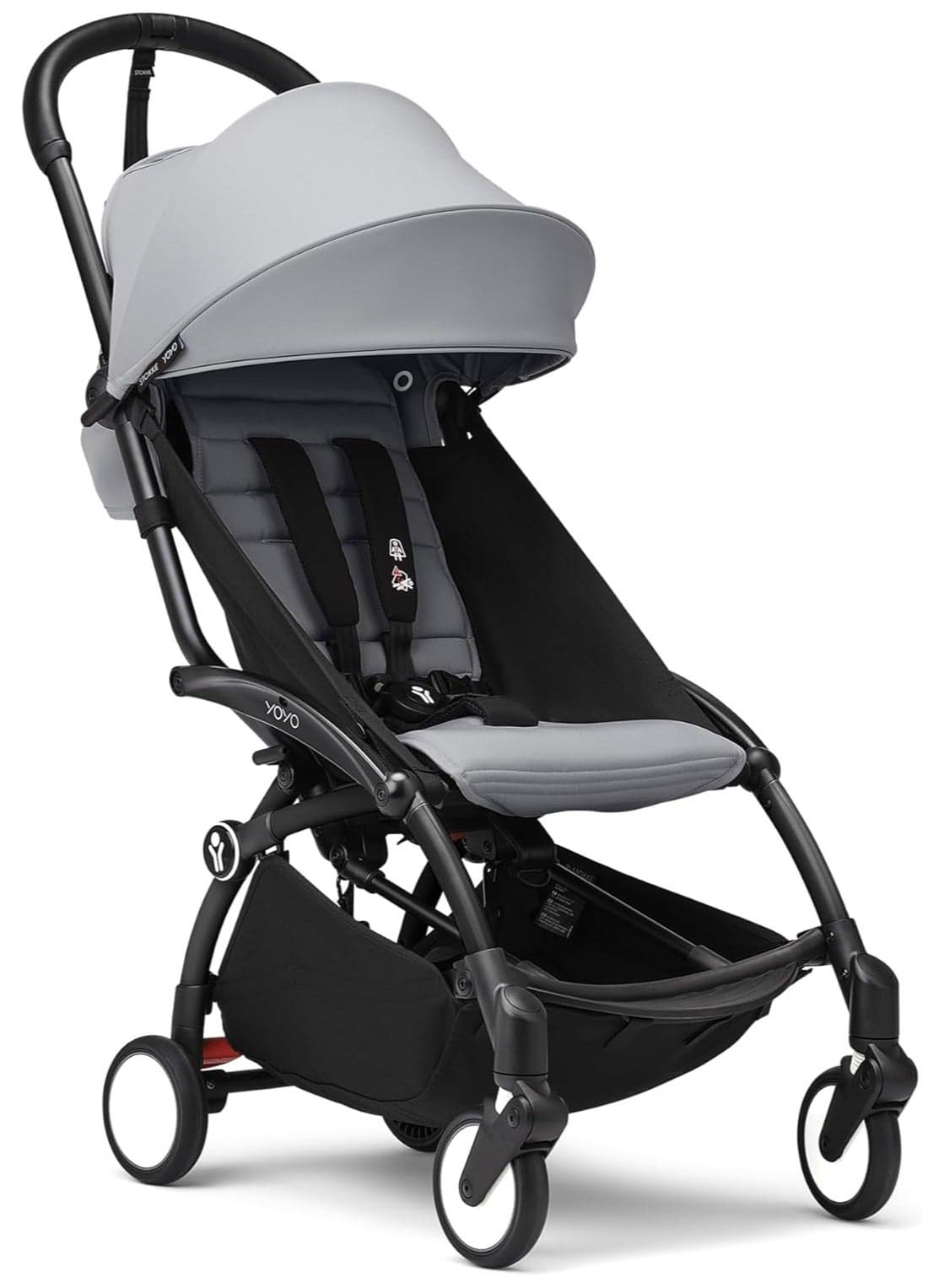 YOYO3 Complete Stroller Set - Black Frame With Colour Pack, 6+ Months - Stone