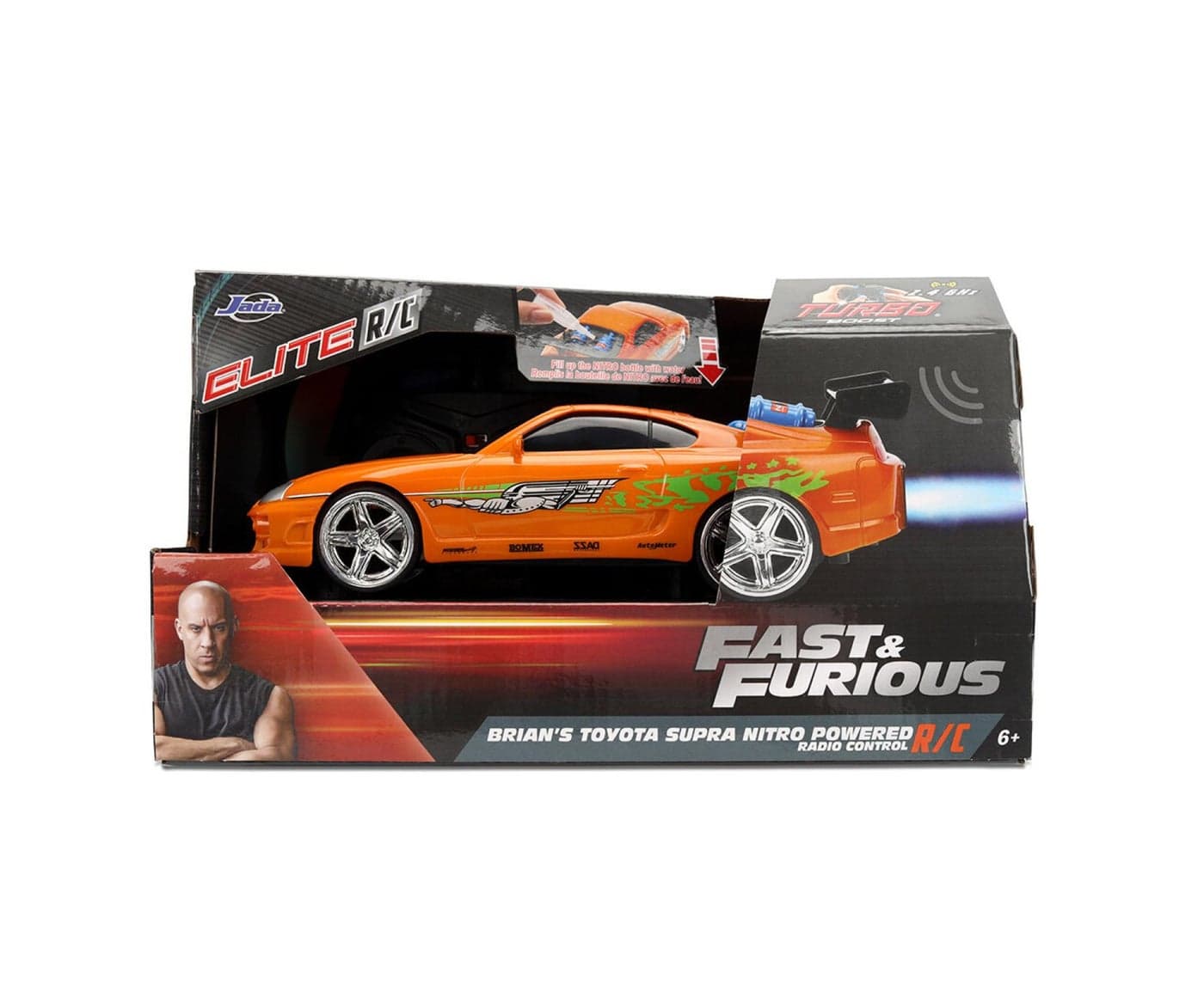 Jada Elite Fast & Furious Brian’s Toyota Supra Nitro Powered RC Car (1:24, Orange)