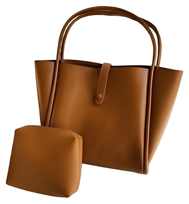 2 PC Large Capacity Tote Bag for Women, Ladies PU Leather Handbag Shopping Bag Clutch Bag Shoulder Bag, Daily Commuting Carrying Bag Side Bag Satchel Bag Office Bag for Girls/College Students/Teenager