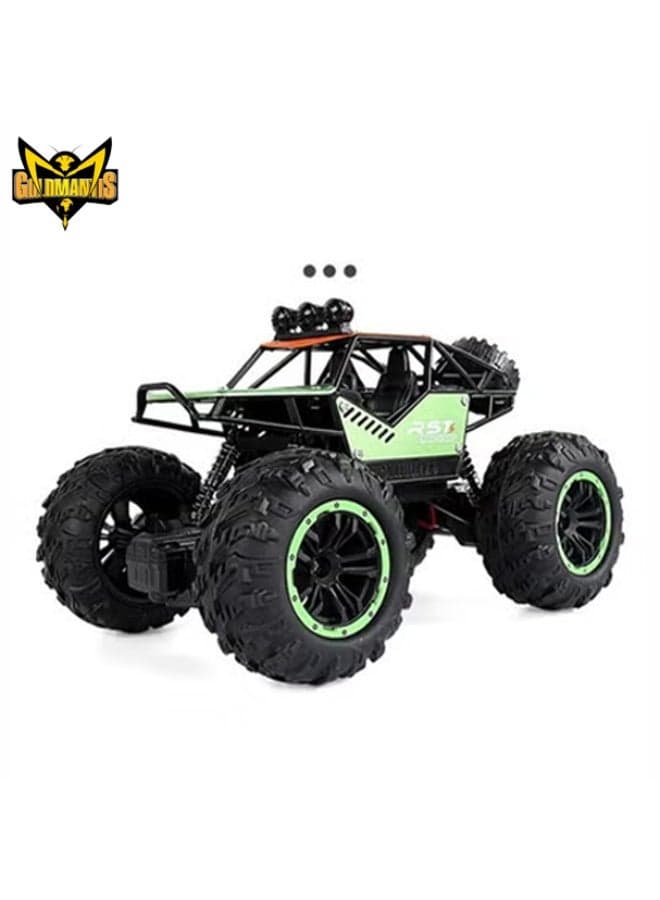GOLD MANTIS Rock Climbing Stunt RC Car 4WD 2.4GHz Remote Control Off Road Drift Truck with LED Lights & Heavy Duty Tires for Kids Indoor Outdoor Racing – Green