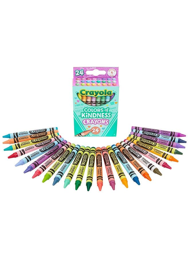 Colors of Kindness, Pack of 24, Special Edition Crayons, Unique Color Names, 3+ Yrs