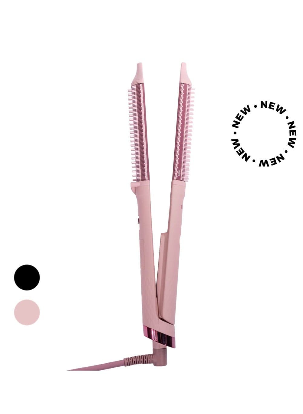 CLARA Dual Slim Hair Straightener Brush 2-in-1 Candy Pink| Electric Straightening Brush & Slim Styling Tool | 3 Heat Settings | Fast Heat Distribution | Anti-Frizz & Precision Styling for Roots & Flyaways Candy