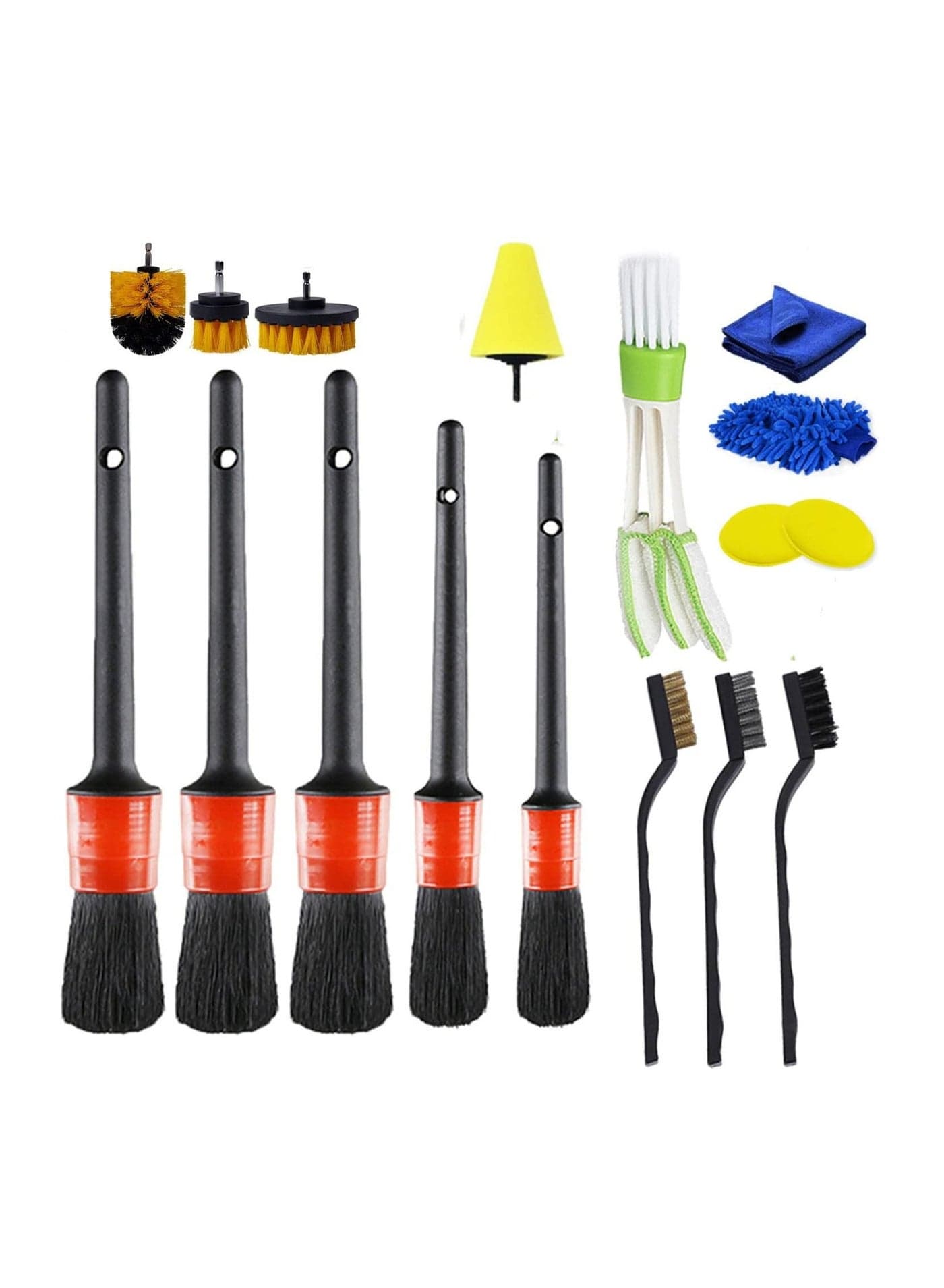 Brush Set Car Cleaning Brushes Power Scrubber Drill Brush for Car Leather Air Vents Rim Cleaning Dirt Dust Clean Tools 17PCS