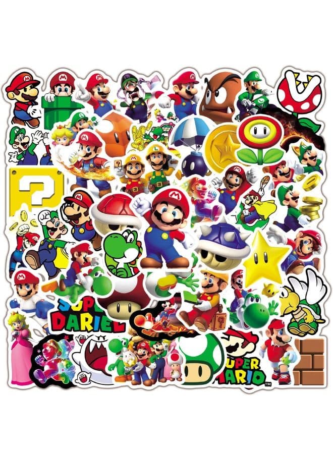 50-Piece Cartoon Waterproof Sticker Set, HD Fine Color Printing, Waterproof Stickers for Laptop,Skateboard, Water Bottles,Computer,Phone,Guitar, Stickers for Kids Teens Adult