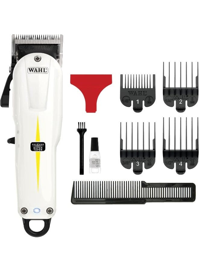 Wahl Professional Super Taper Clipper | Cord-Cordless | 4 Attachment Combs | Taper Blade | 3 Pin - GCC