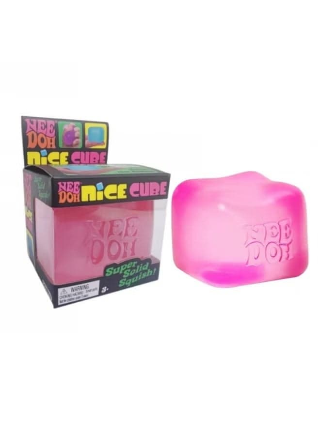 NEE DOH Schylling NeeDoh Nice Ice Baby - Sensory Squeezable Toy - Super Sturdy, Feels Great to Squeeze - 1.25 Inch Wide - Random Color (1 Piece) (Pink)