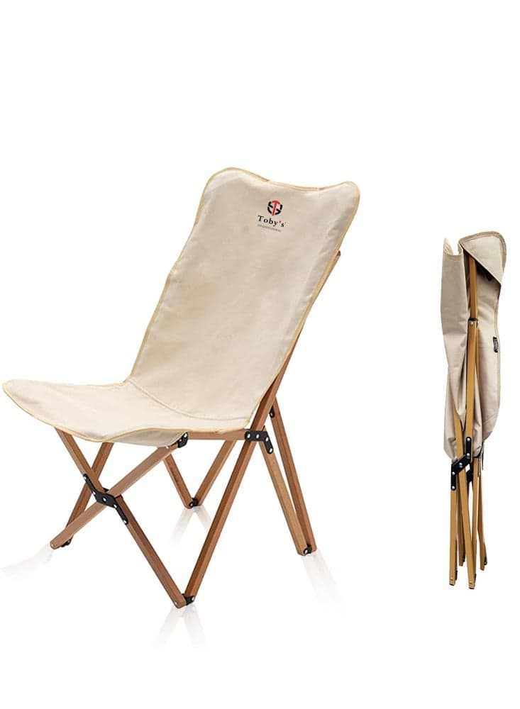 Toby'S New Portable Butterfly Camping Chair Outdoor Folding Seat Solid Wooden Sketch Camping Chair Fishing Chair