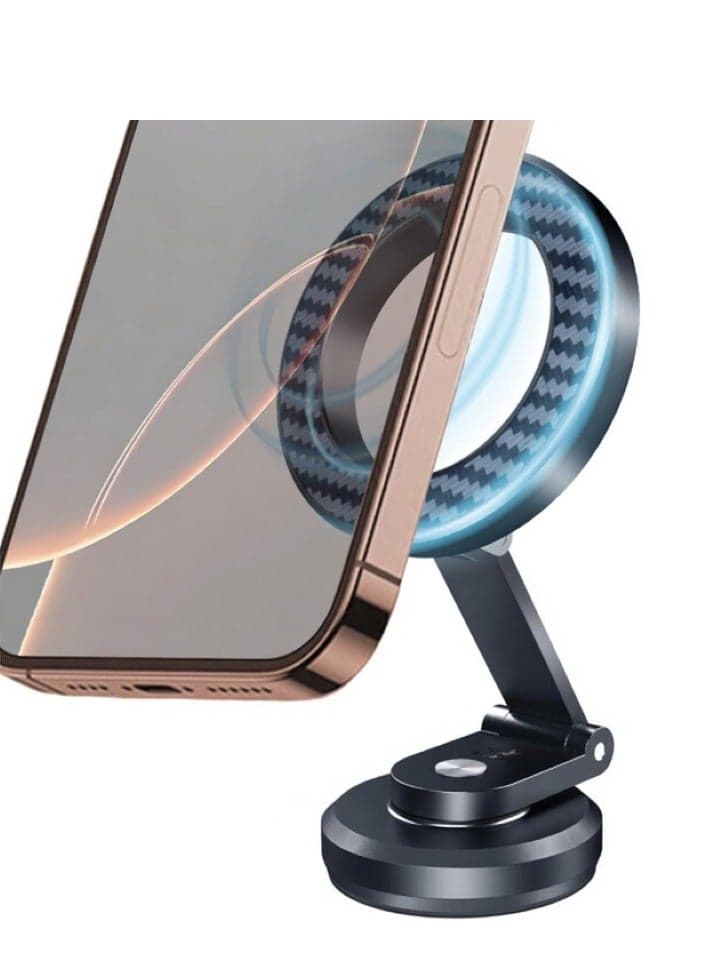 MagSafe Car Mount, Magnetic Phone Holder, Aluminum Alloy with Carbon Fiber Finish, 360° Rotating Dashboard Mount, Strong N52 Magnet, Universal Car Phone Holder, Adjustable Mount, Car Holder, Compatible with iPhone Air, 17/17 Pro, 17 Pro Max, 16/15/14/13, Samsung Galaxy S25/S24/S23, Pixel 9 Pro, OnePlus 13, Xiaomi 15 Ultra, Huawei Mate 60 Pro, Realme GT 6, Vivo X100 Pro