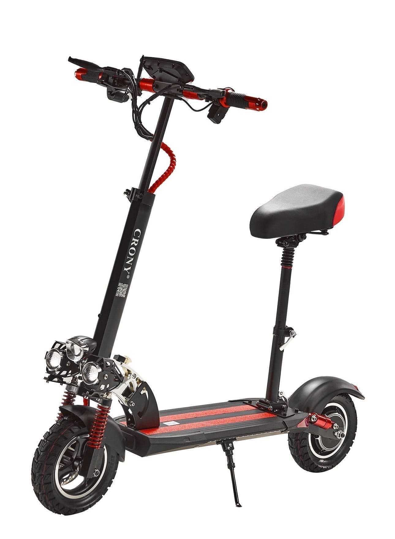 V10 Big Display 1200W Motor Electric Scooter – 45-68KM/H Speed, 20-40KM Range, 10” Off-Road Tires, 48V 12AH Battery, Dual Suspension, Dual Disc Brakes, Foldable Aluminum Frame, Triple LED Headlights, LED Base Lighting, Heavy Duty 120KG Load, Electric Scooter with Seat for Adults, Perfect for Fast Urban Commuting and Outdoor Adventures, Red