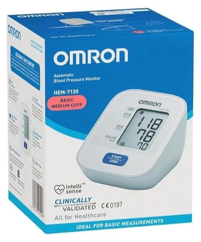 Omron HEM 7120 Fully Automatic Digital Blood Pressure Monitor With Intellisense Technology For Most Accurate Measurement - Arm Circumference