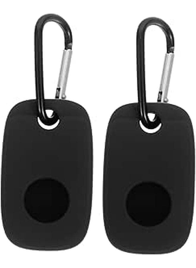 2Pcs Unbreakable Keychain Carabiner with Tile Mate Protection Case Shockproof Cover Black
