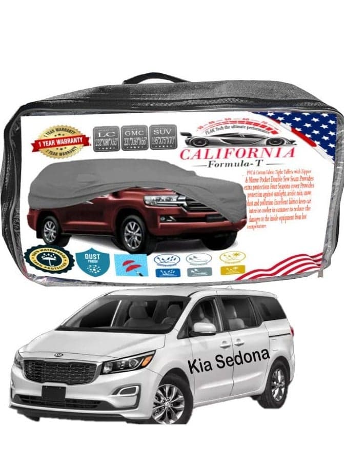 Premium All Weather Car Cover for Kia Sedona Kia Carnival Waterproof Dustproof UV Resistant Universal Fit