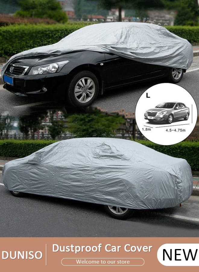 Full Car Covers Sunscreen UV Protection Indoor Outdoor Sunscreen Heat Protection DustWind/Water/Weatherproof Anti-Uv Scratch-Resistant Sedan Universal Suit L