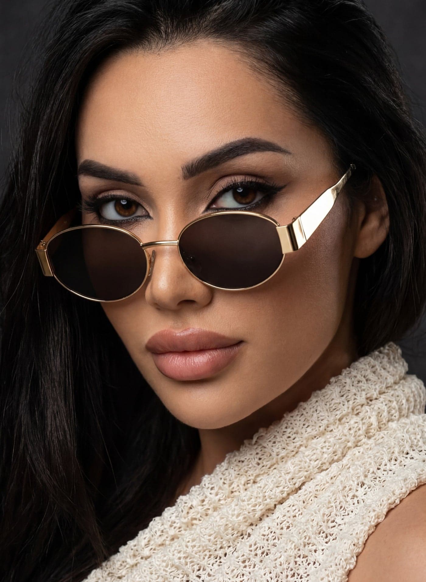 Trendy Retro Oval Women's Sunglasses with Gold Frame, UV400 Protection