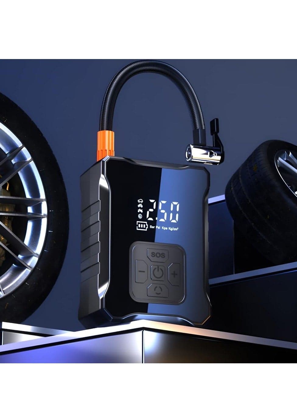 Tire Inflator Portable Air Compressor Twin-Turbo,Portable Air Pump For Car Tires High Power,Car Air Compressor Tire Inflator,Trucks, Bikes,Basketballs,Car Tire Air Pump & Emergency Mobile Power