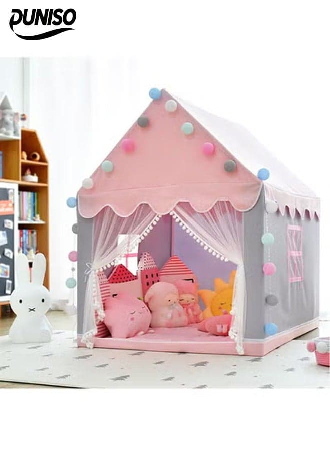 Play Tent, Playhouse For Kids Indoor & Outdoor, Princess Castle Tent with Windows and Basic Mat, Gift Toys For Girl, Play House For Toddler, Children