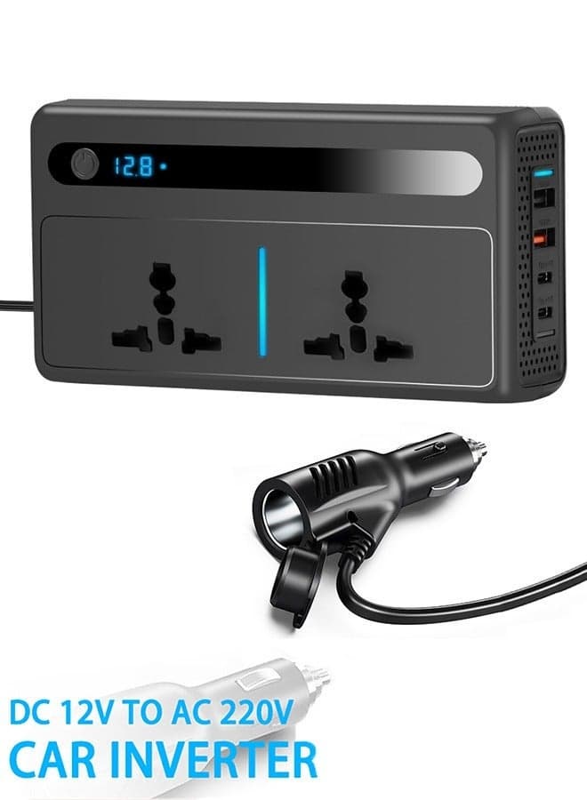 NEW Car Inverter DC 12V to AC 220V 200W Auto Converter Type-C USB Fast Charging Car Inverter Charger Adapter Car Power Inverter