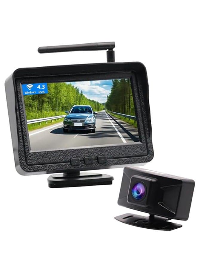 Wireless HD 1080P Backup Camera System - Complete Rear View Kit with Night Vision & Waterproof Design for Trucks/RVs/Vans/Pickups