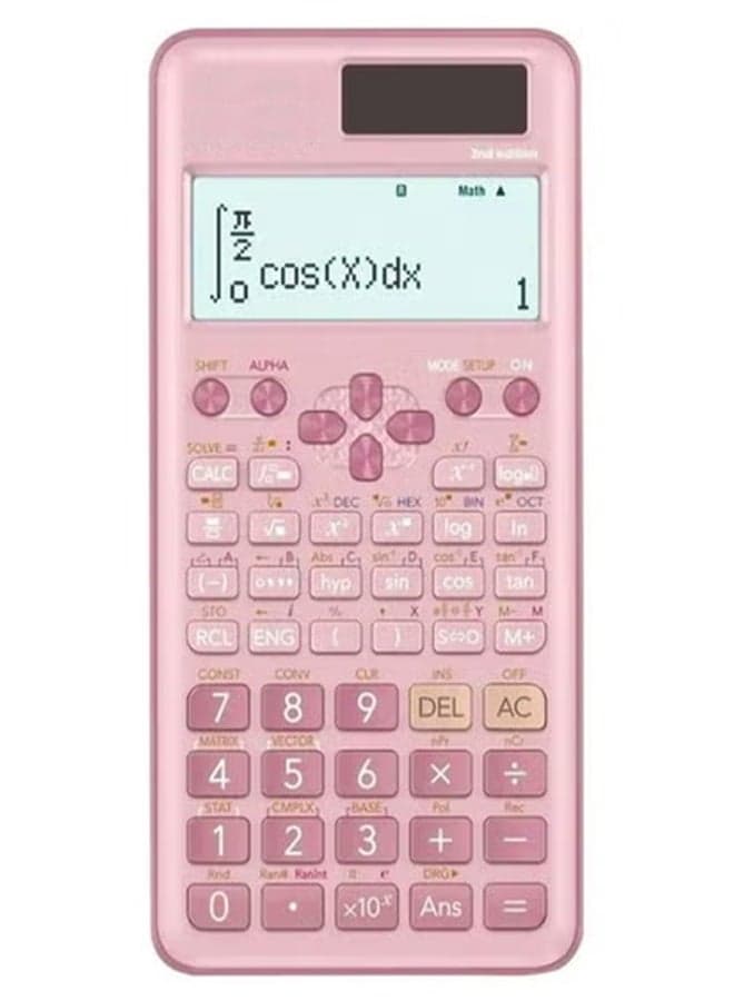 Scientific Calculator 2nd Edition With Basic And Advanced Functions - Pink, Ideal For Students And Office Use
