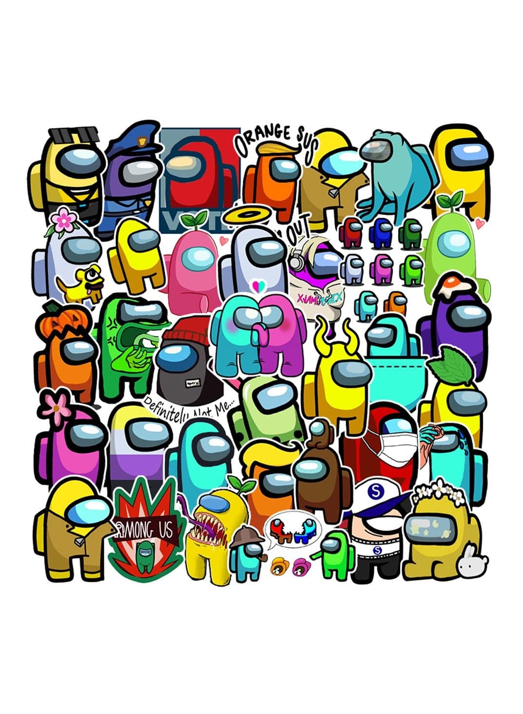 50PCS Space Crew Adventure Stickers - Colorful Astronaut Team Decals for Kids with Emergency Button Design, Waterproof Cartoon Graffiti Pack for Laptop & School Supplies