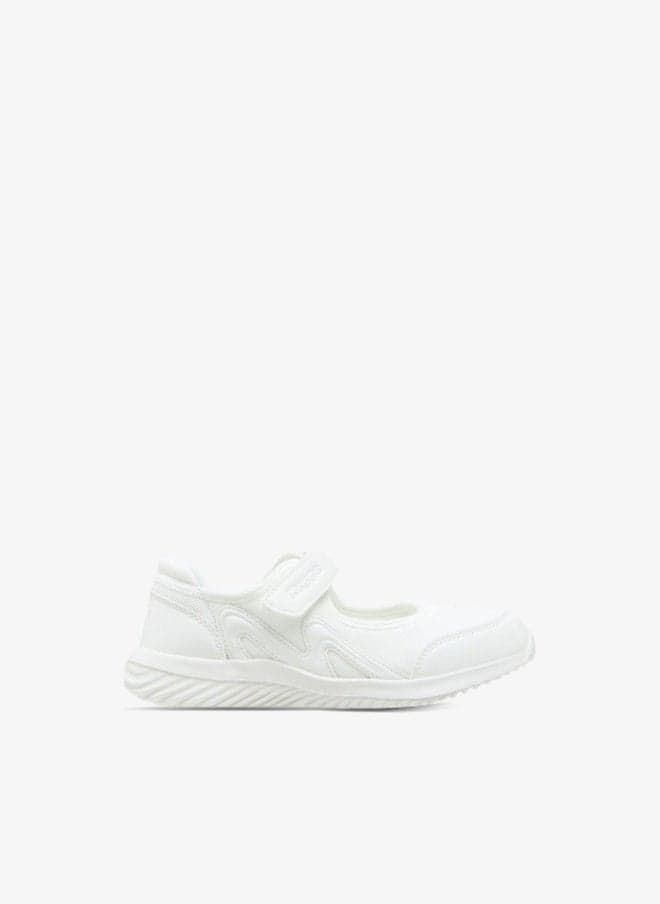 Girls' Textured School Shoes with Hook and Loop Closure