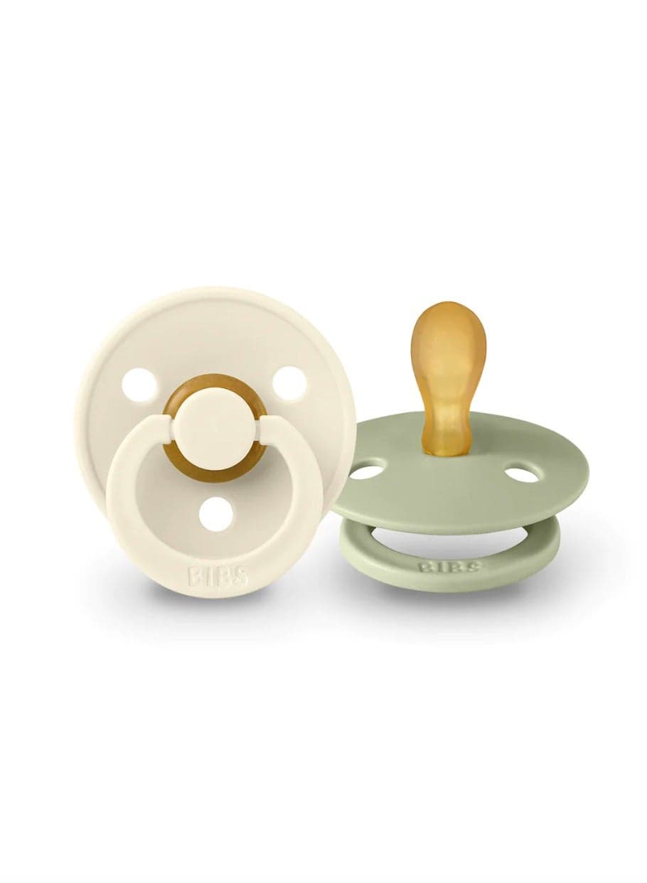 BIBS Baby Pacifiers | 2-Pack Soothers | BPA-Free Round Nipple | Made in Denmark | Super Soft Bite Resistance | Sleep Anti-Flatulence | Baby Teething Toy | Cloud and Blush