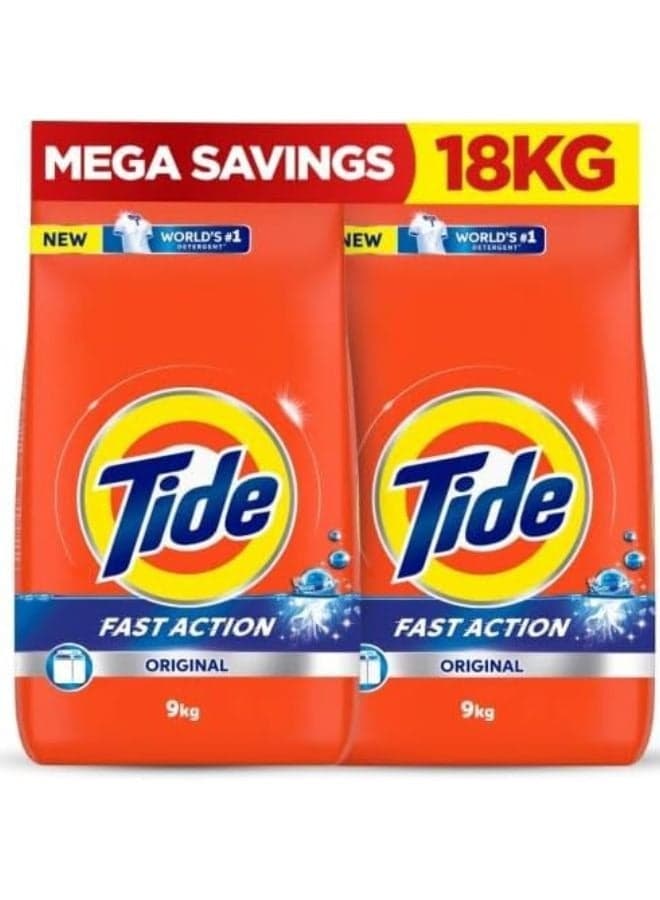 Fast Action Laundry Detergent Powder Dual Pack 2 x 9kg