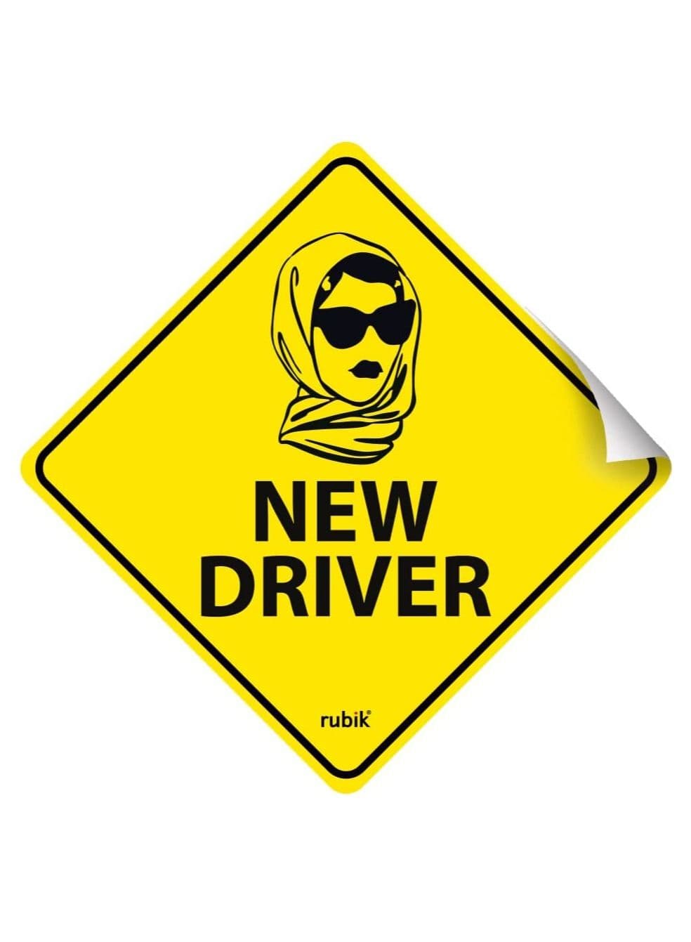 New Driver Car Sign Self Adhesive Sticker, Reflective Removable for Beginners Car SUV Van Drivers (Size 12cm x 12cm)