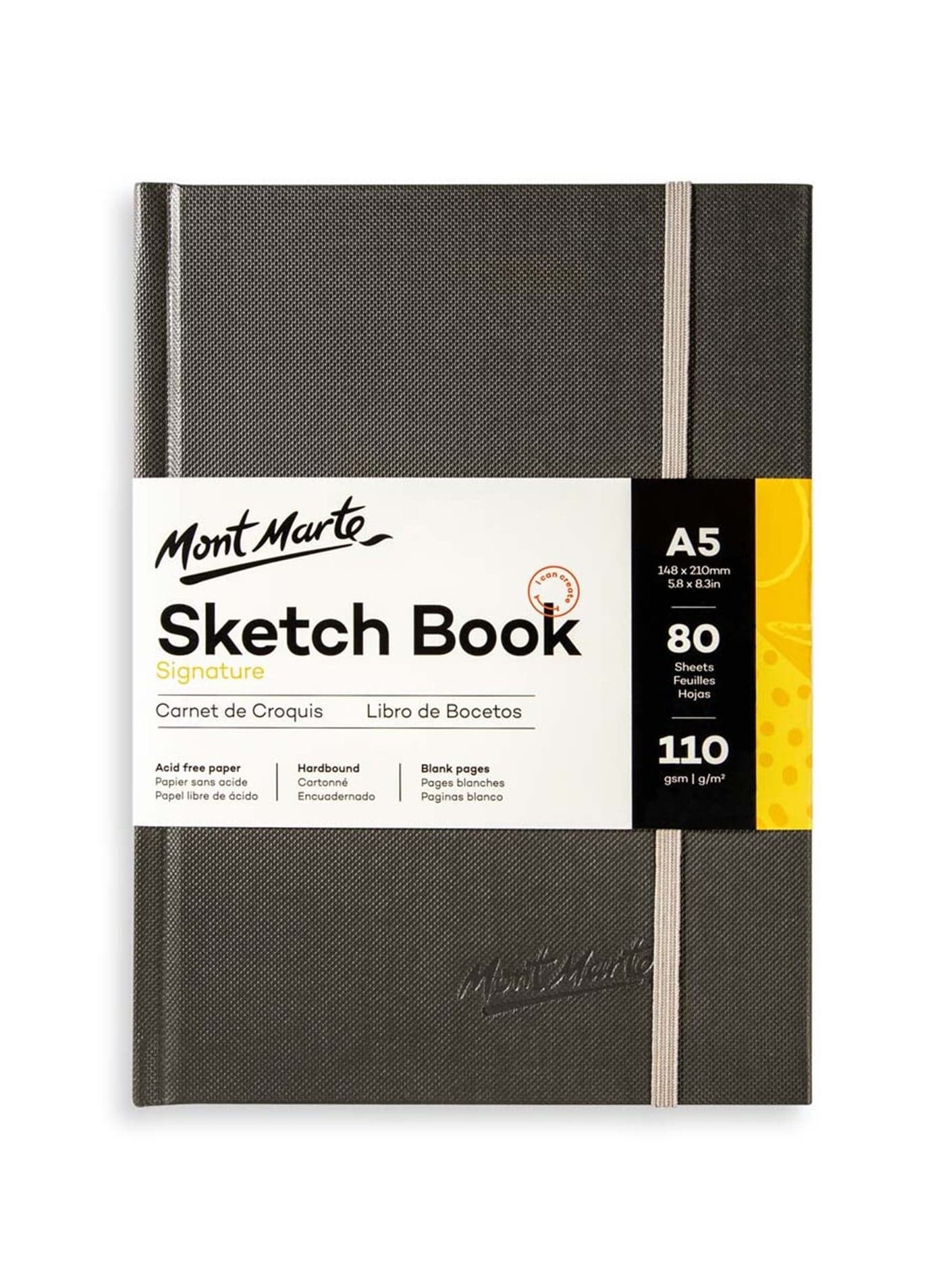 A5 Size Signature Art Sketch Book With 80 Sheets Elastic Closure