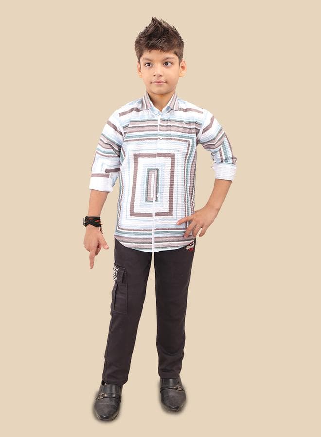 Ts Trends Printed Long Sleeve Shirt and Pants Set