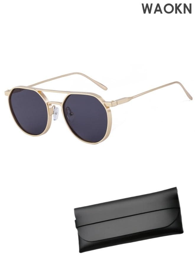 Round Polarized Sunglasses for Men Women, UV Protection Sun Glasses Small Circle Hippie Lennon Shades Sunglasses,Classic Round UV400 Protection Glasses Shades,Outdoor Travel Driving Daily Use Etc