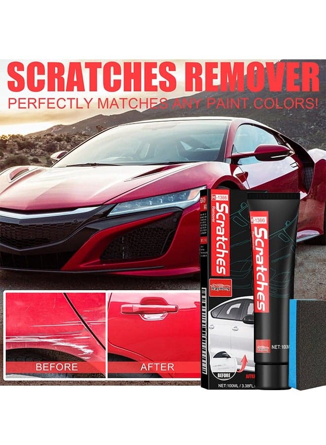 Scratches Remover, Car Scratch Removal, Car Scratch Repair, Car Paint Scratch Repair Agent, Car Scratch Remover, Grinding Polishing Restorer Paste with Sponge, Erase Car Scratches 100ml