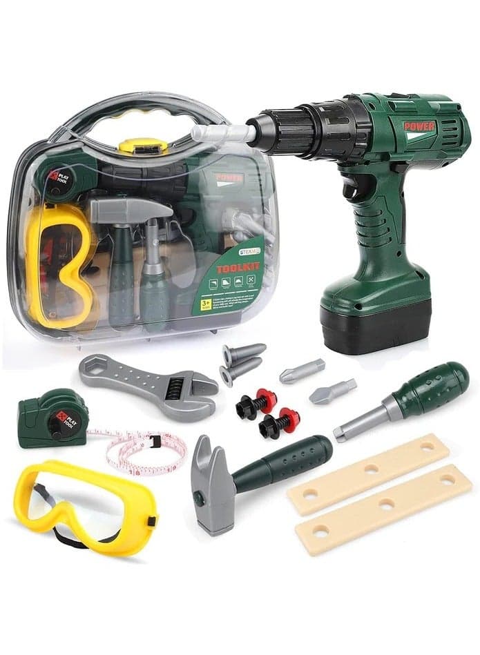 UKR Construction Toy Tool Kit – Electric Drill & Mechanic Toy Set for Kids 3+, DIY Playset with Tools & Accessories, Educational Role Play Toy for Boys, Fun Interactive Construction Toy for Toddlers