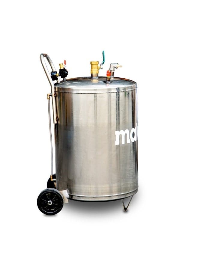 80L Stainless Steel Foam Tank, 1.2mm Heavy Duty Pressure Sprayer with 5m Hose and Copper Valve for Professional Car Wash and Industrial Cleaning - FT121-80