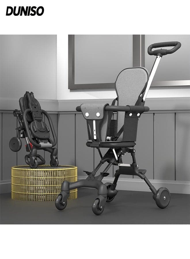 Baby Stroller,Portable Baby Travel Stroller with Adjustable Handles and Backrest,Foldable Travel Infant Stroller with Shoulder Strap and Seat Cushion,for Babies and Toddlers Up to 3 Years