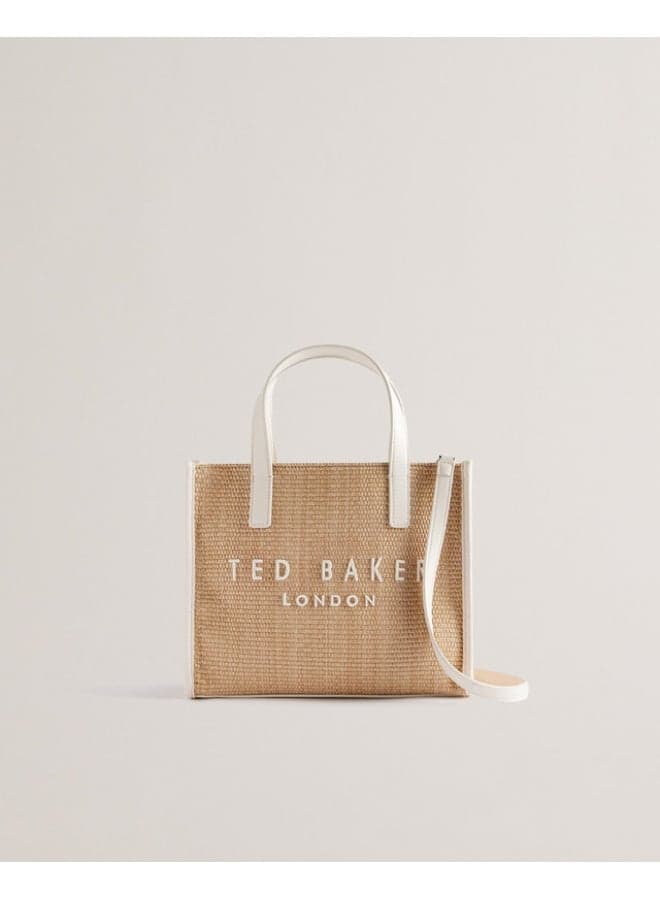 Faux Raffia Small Icon Bag