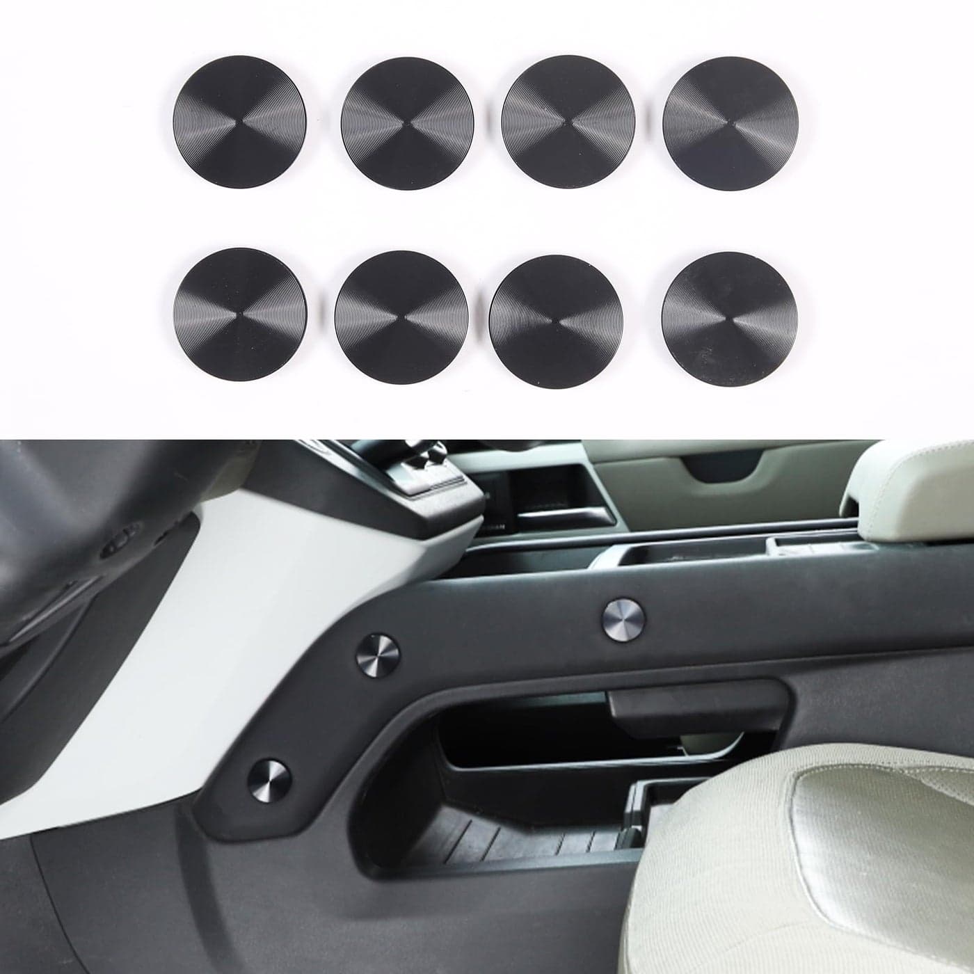 PIUGILH Center Console Side Screw Protection Cover Compatible with Land Rover Defender 20202023 Accessories Aluminum Car Center Console Side Screw Decorative Cover Trim 8Pcs