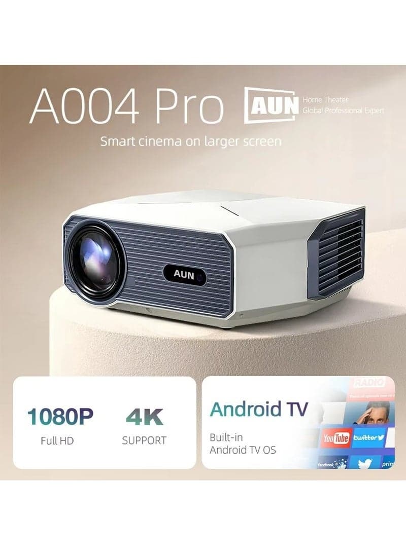 Smart Android 4K Projector Portable Full HD 1080P Home Cinema Video Projector with Electric Focus | Pro Mini Multimedia Beam