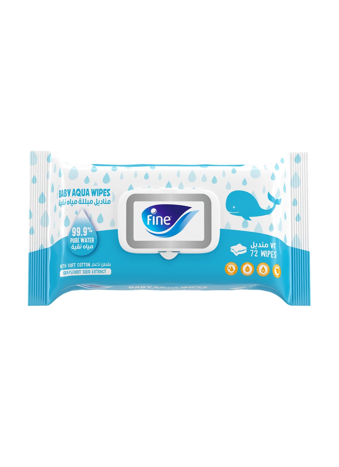 Aqua Wipes 99.9% Pure Water 72 Wipes