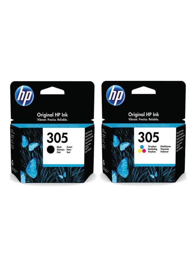 مجموعة من خرطوشتي حبر HP 305 الأصليتين