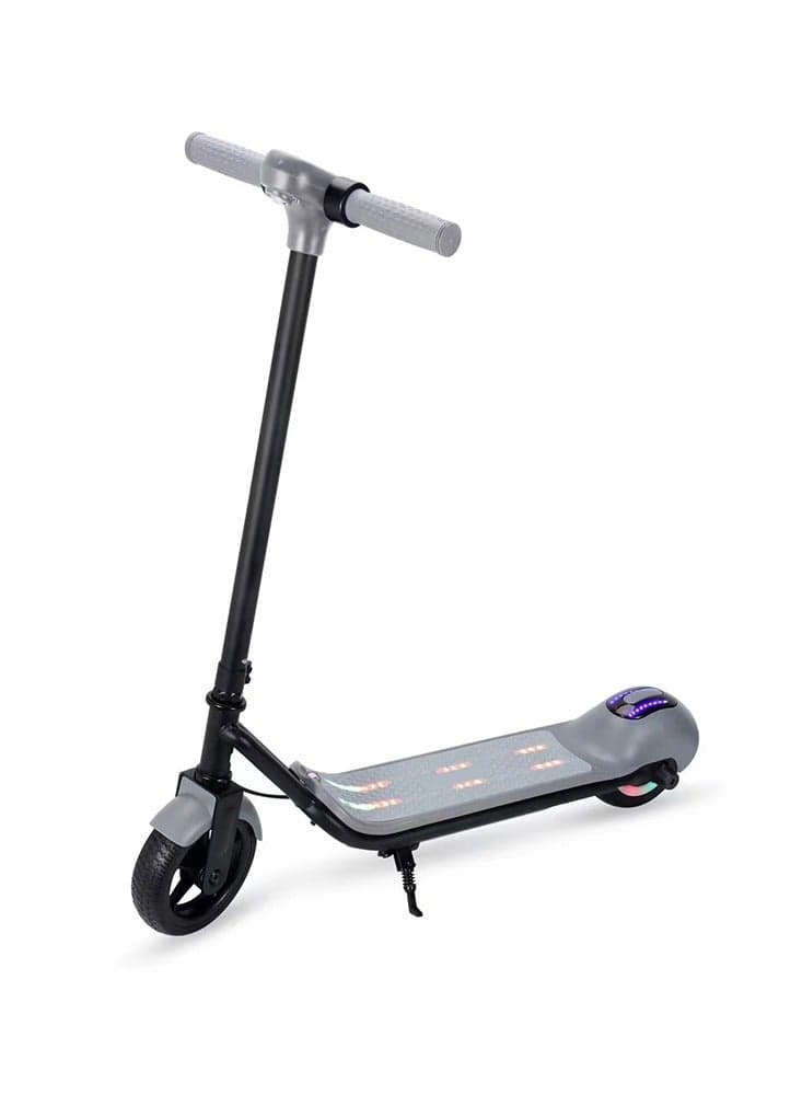 ZL-E7 Kids Electric Scooter 110W, 24V 2.5Ah Battery, 10–14km/h Safe Speed, Foldable Lightweight Aluminum E-Scooter for Kids & Teens, LED Headlamp & LED Base, Anti-Slip solid Tires, Bluetooth Connectivity, Easy Folding Design, 5–8km Range, Battery Powered Beginner Electric Scooter for Boys & Girls, Max Load 60kg,Silver