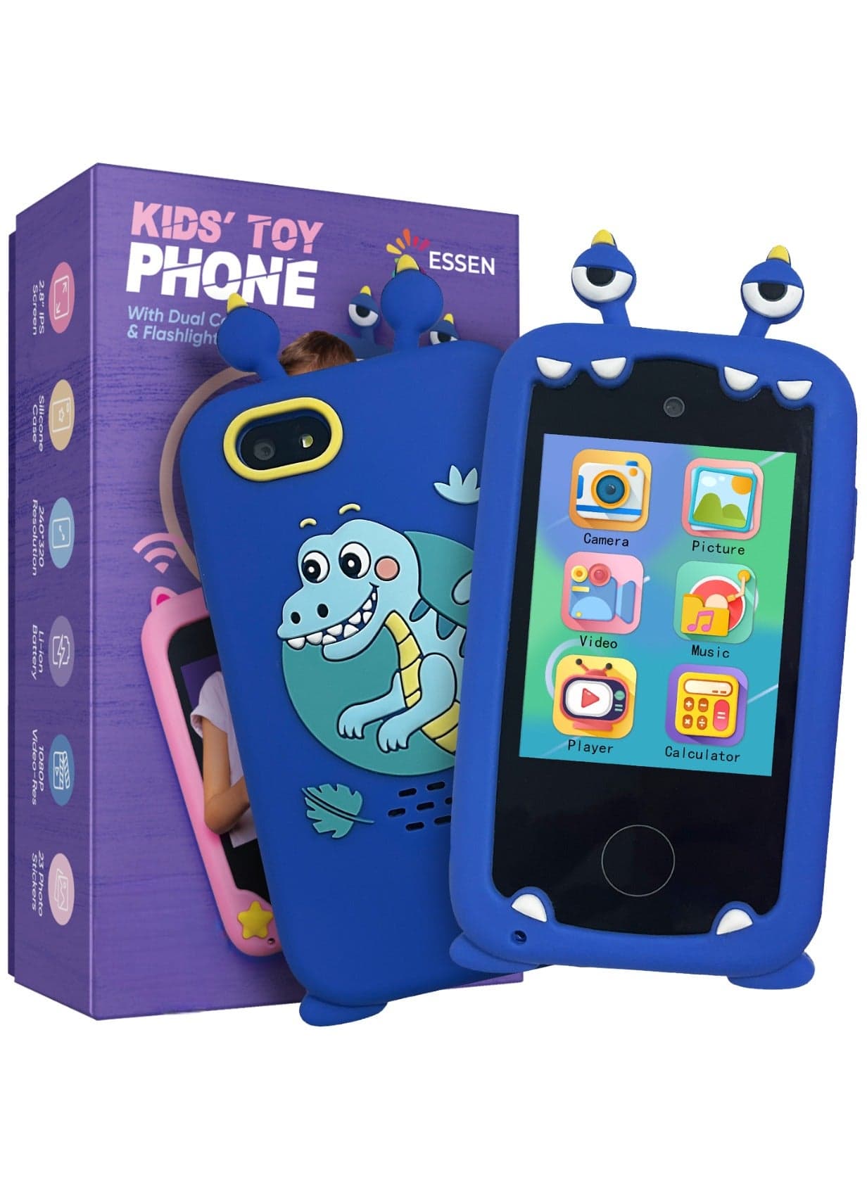 Kids Smart Phone Toys for Boys Ages 3-8 Toddler Play Travel Toys with Dual Camera Educational Learning Games Puzzles MP3 Music Player Birthday Gifts for Kids Boys 3 4 5 6 7 8 Year Old