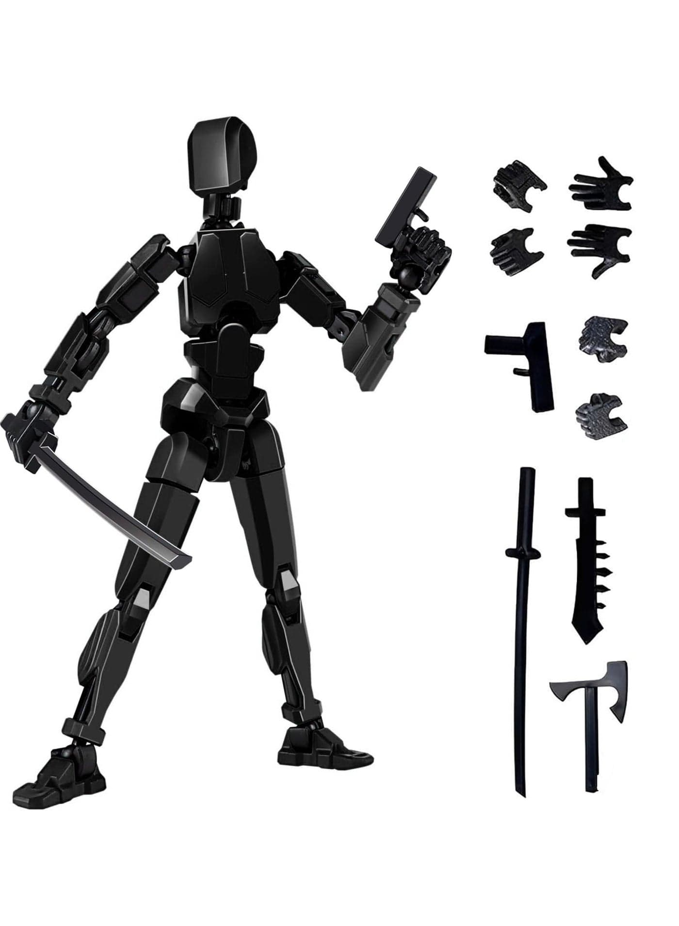 KOWVOWZ T13 Action Figure, 3D Print Dummy Action Figures, Robot Action Figure with 4 Weapons and 3 Hand Types Assembled Titan T13 Action Figures Set for Desktop Decorations Game Lovers