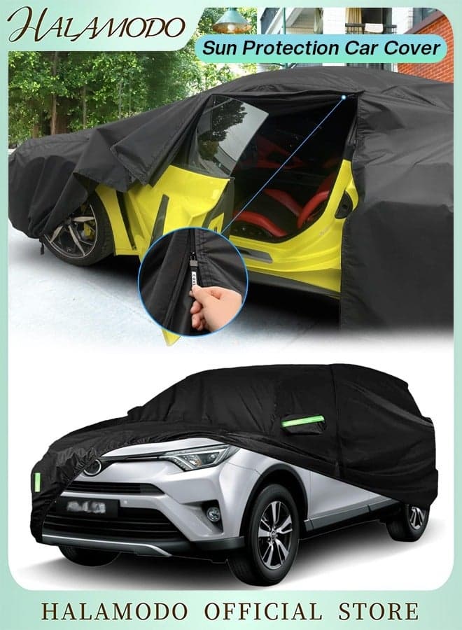 Universal Full Car Cover Reflective Strip Sunscreen Protection Car Cover Car Sunscreen Heat Protection Dustproof Scratch-Resistant UV Protection Car Cover