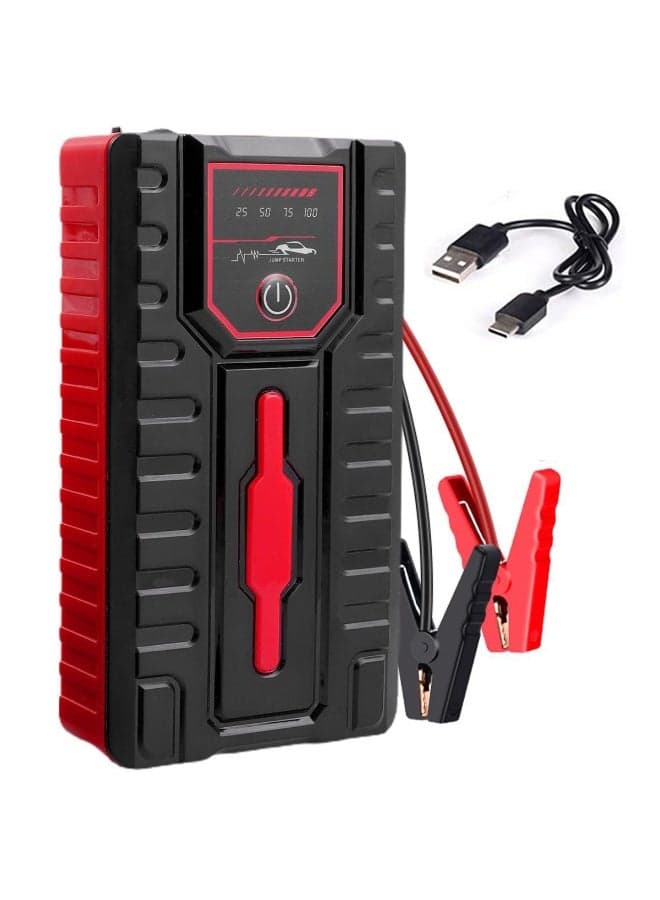 ECVV 12V Car Jump Starter 6000mAh - 600A Peak Current Portable Car Battery Booster, Emergency Jump Box with USB Fast Charge, LED SOS Light & Smart Display, 9 Safety Protections for 3.0L Gas Vehicles (-40°C~85°C)