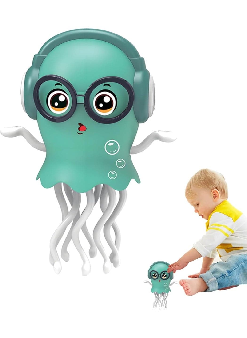 Dancing Jellyfish Toy,Smart Tentacle Explorer,Crawling Dancing Automatic Obstacle Sensor Toys,Electric Crawling Octopus with LED Lights & Music